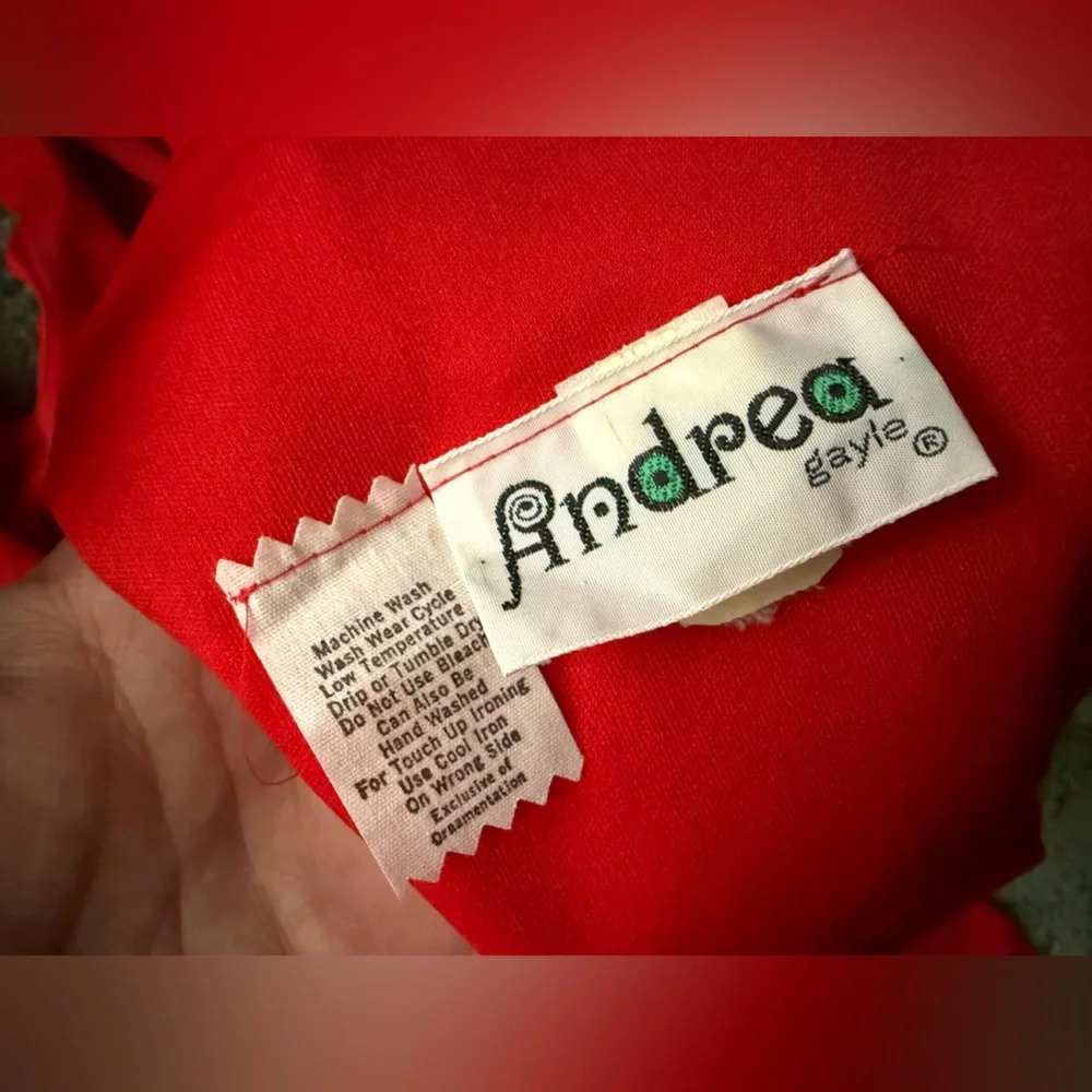 Vintage 60/70s Andrea Gayle red sleeveless gathered maxi dress, size medium - Picture 13 of 16